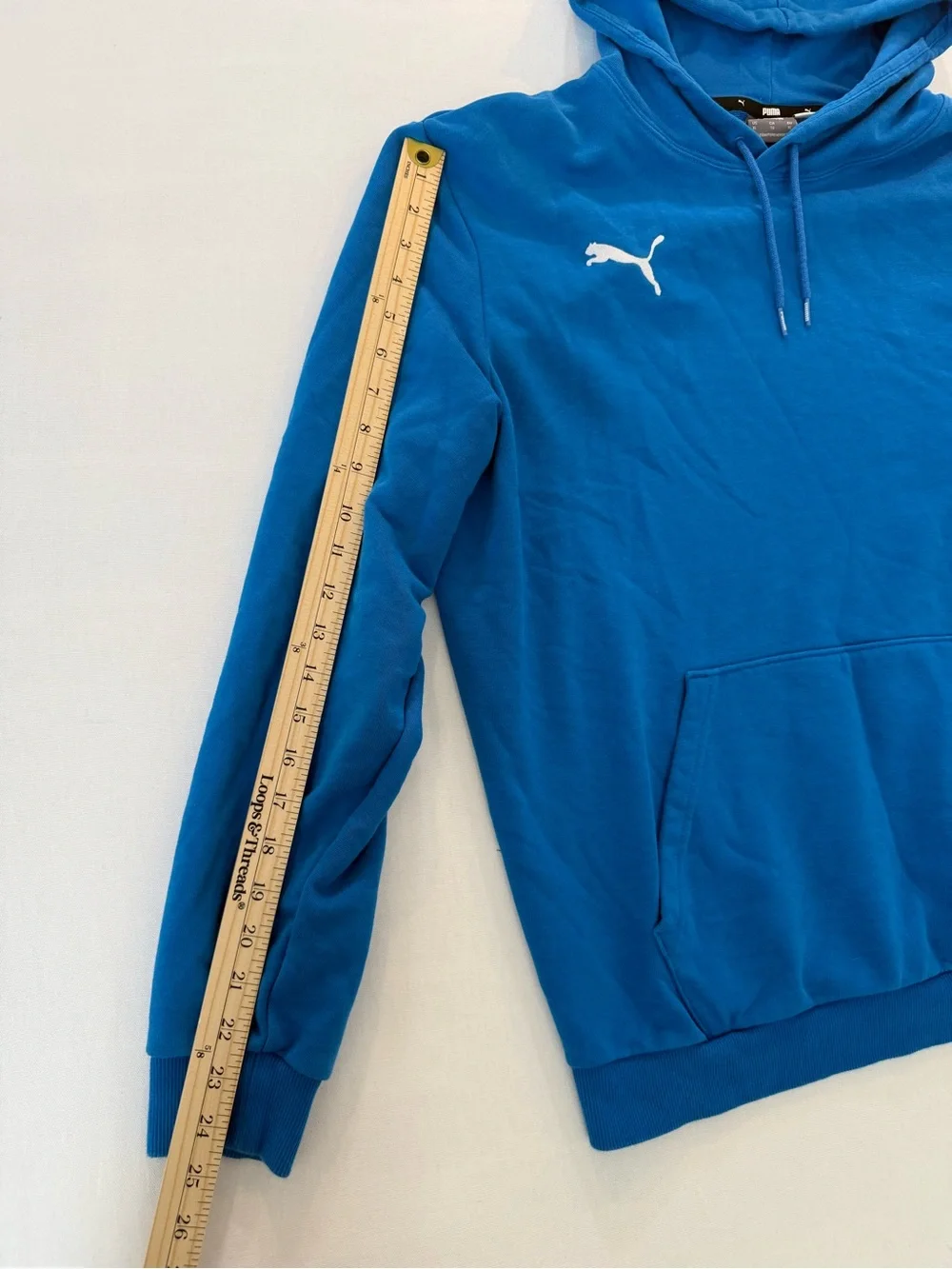 Puma Men's Bright Blue Hooded Pullover Sweatshirt